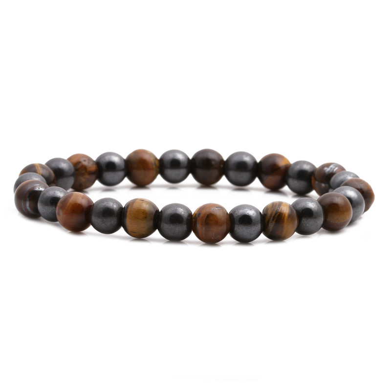 Hot Sale Tiger's Eye Black Gallstone Bracelet Beaded Diy Bracelet Beaded Wholesale Nihaojewelry display picture 1