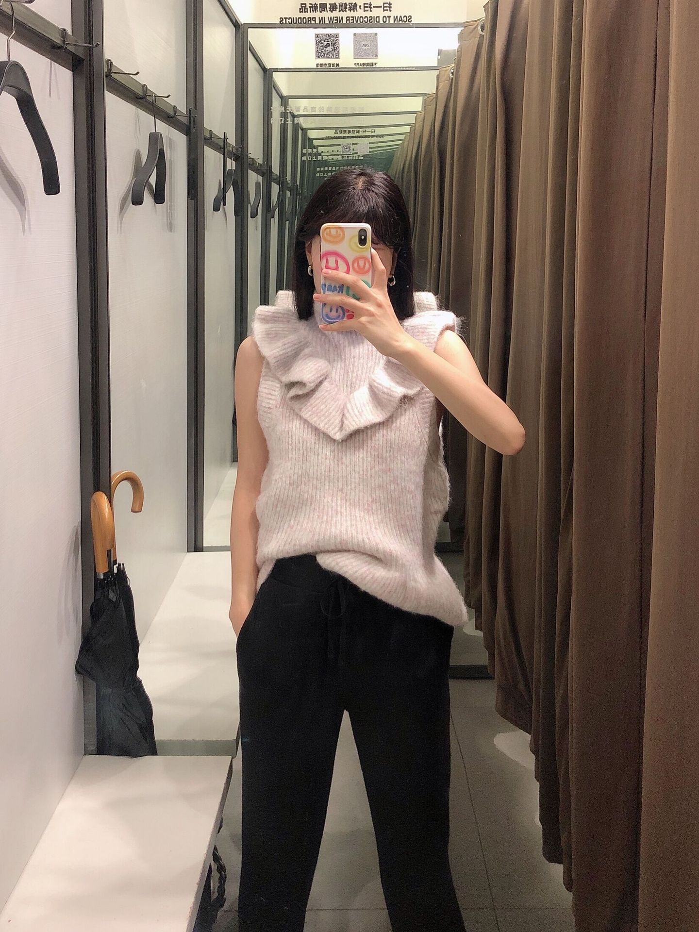  autumn laminated decorative knitted turtleneck vest NSAM3146