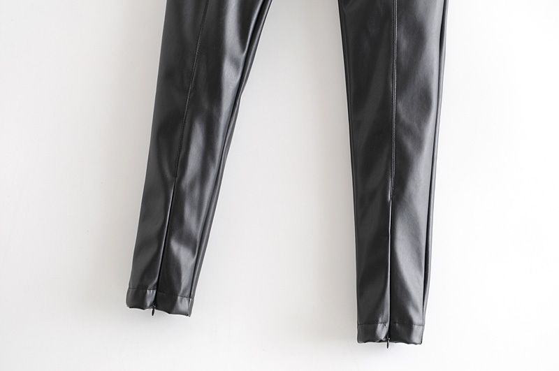 wholesale fall plush faux leather stretch leggings NSAM4977