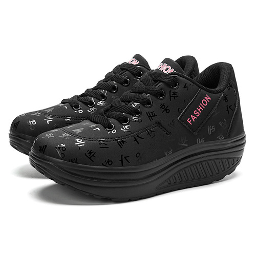 Dropshipping thick-soled leather shake shoes, breathable sports and casual shoes—wholesale from manufacturer, cross-border plus-size women’s shoes.
