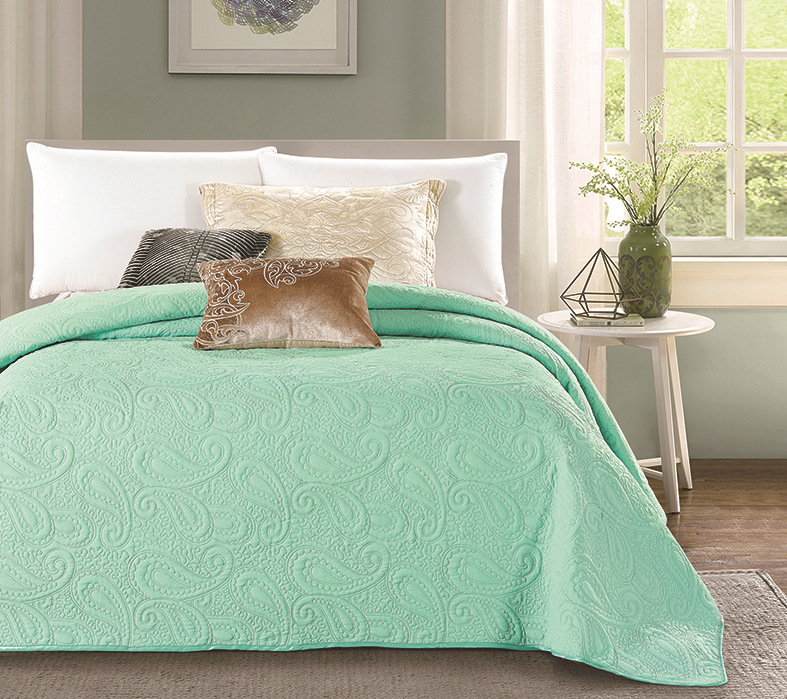 【外贸专供】欧美流行素色绗绣床盖