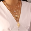 Fashionable beach pendant from pearl, necklace, accessory