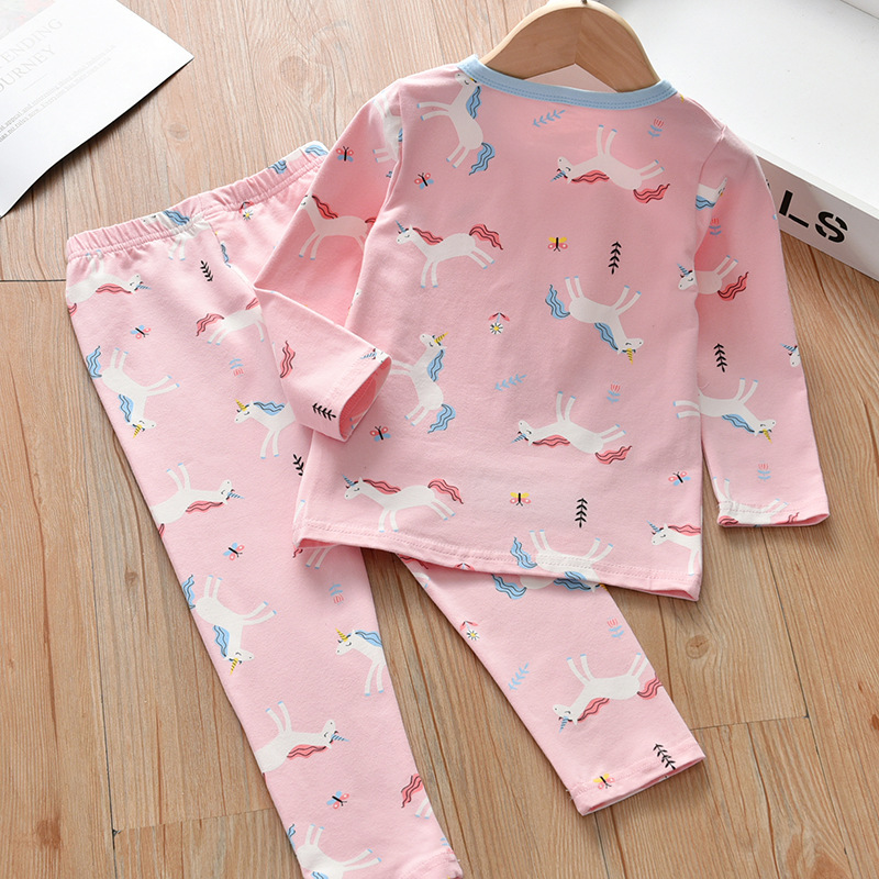 (2개) 여자 서양식 잠옷 홈 옷 2021 새 봄과 가을  긴 소매 캐주얼 세트 소년 홈 투피스 세트