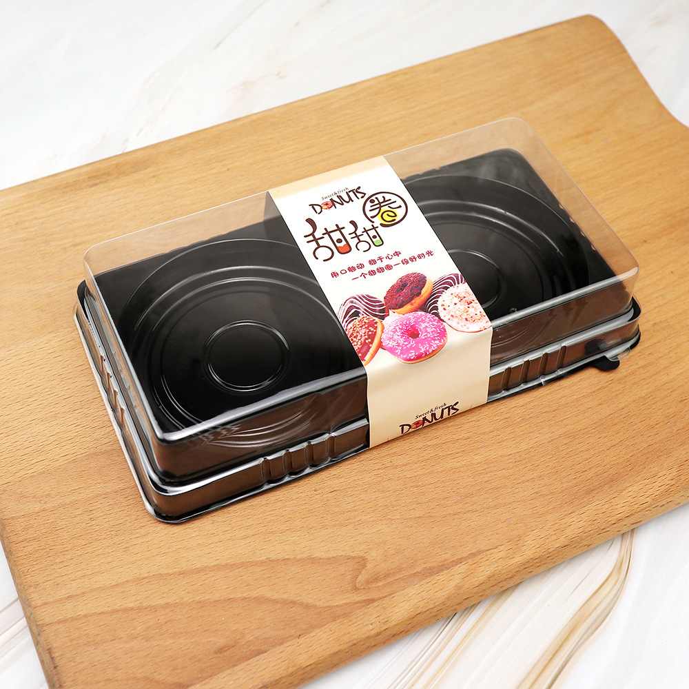 Caja de donuts, caja de embalaje de dos gránulos, caja de embalaje de punto oeste, pegatinas de horneado, recomendación de embalaje adhesivo image 9