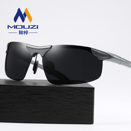 New polarized sunglasses sports black sunglasses men's retro metal half-frame sunglasses outdoor cycling glasses