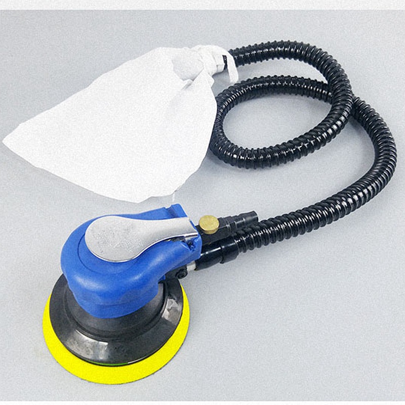 Máquina de pulir neumática de 5 pulgadas máquina de papel de lija herramienta de molienda de aire máquina de pulir en seco con recolección de polvo máquina pulidora de coches máquina pulidora