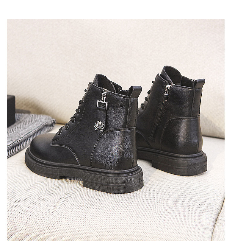 autumn and winter round toe leather ankle boots  NSNL30414