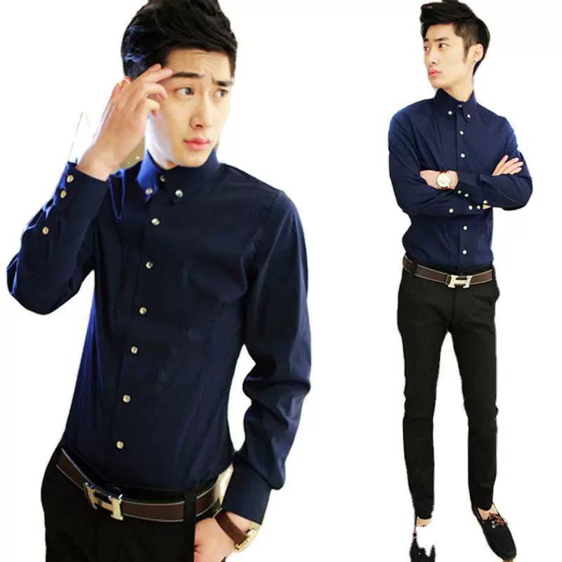 Colored fitted shirt, Korean style, wholesale