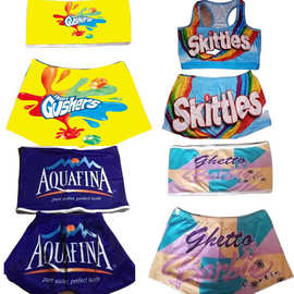 跨境亚马逊ebaby套装女外贸性感印花性感套装分体式女装两件套女