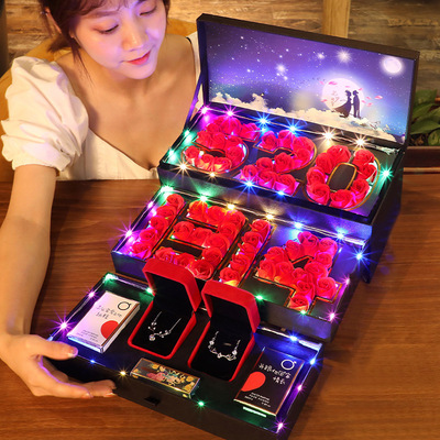 厂家直销巧克力香皂花礼盒生日礼物送女友创意七夕情人节礼物新款