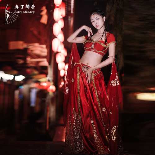 Halloween costume anime dance performance set classical Hanfu Indian performance costume for women adult dancewear