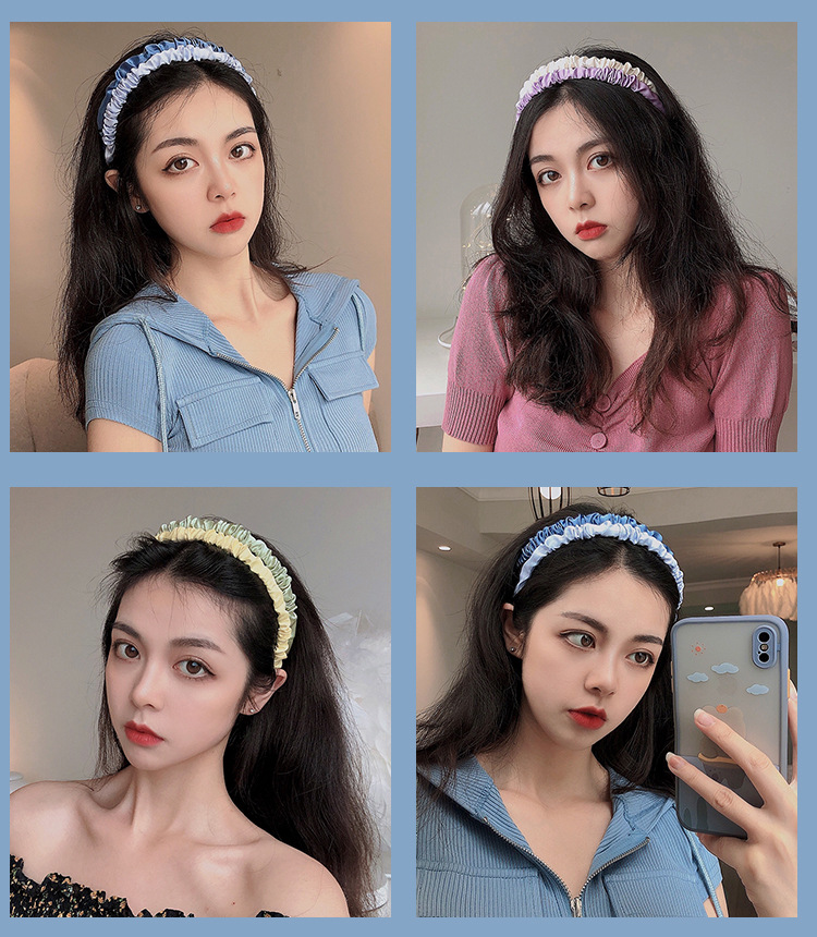 Korean New Chiffon Puff Korean Girls Cute Pressure Hair Band Headband For Women display picture 10