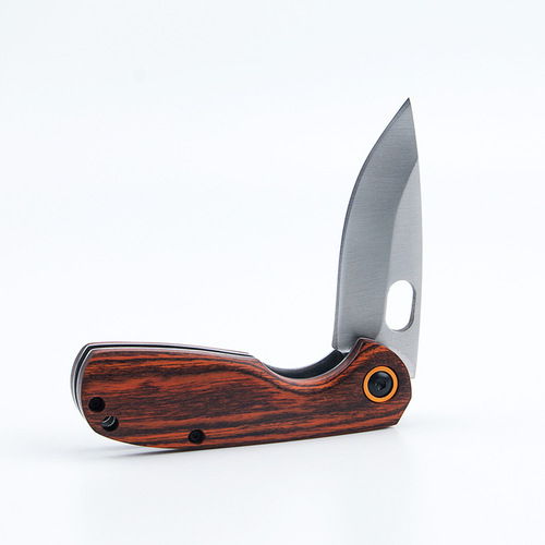 Outdoor folding knife multi-purpose knife high hardness portable self-defense survival knife outdoor small knife colored wood fruit knife