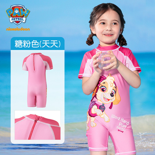 Children's one-piece cartoon swimwear cute and trendy PAW Patrol swimwear for boys and girls, wholesale swimming equipment