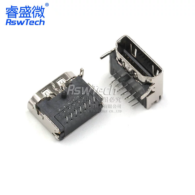HDMI HD передающий интерфейс, гнездо 19P трехрядное, вилка-мама, 90° HD интерфейс, разъем-родитель