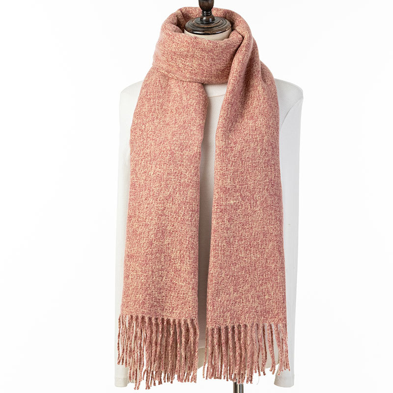 跨境爆款纯色围巾 秋冬季男女通用款百搭单色圈圈纱针织毛线围巾|ms