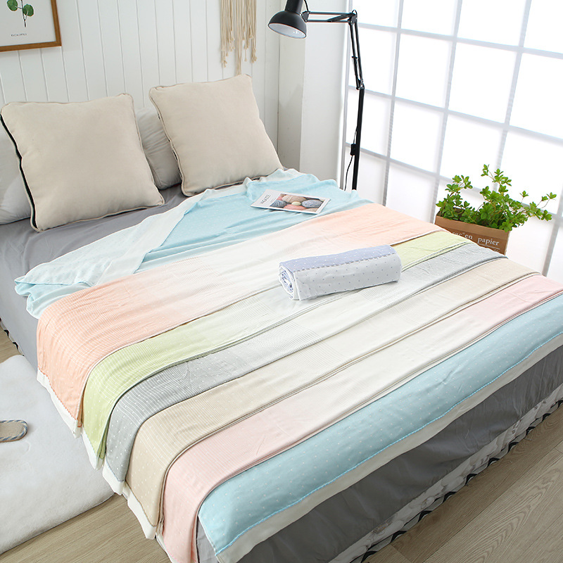 双层竹纤维冰丝毯夏季清凉被婴儿儿童丝滑夏天被子毯子一件代发|ms