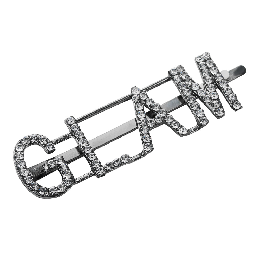 Koreanische Kreative Legierung Diamant Brief Haarnadel Haarnadel Weibliche Europäische Und Amerikanische Pony Seiten Clip Ins Internet Netz Seiten Clip display picture 8