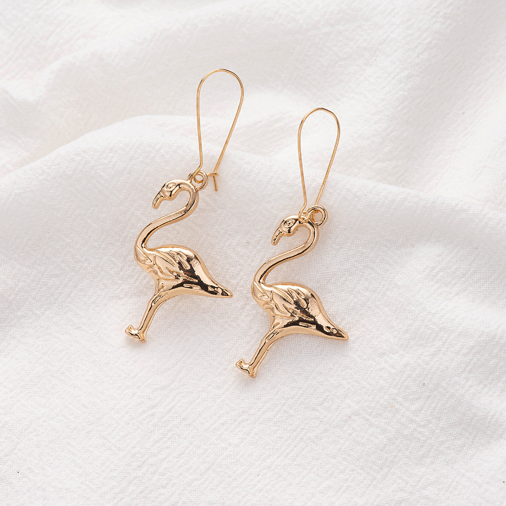 New Simple Alloy Long Red-crowned Crane Earrings Wholesale Nihaojewelry display picture 3