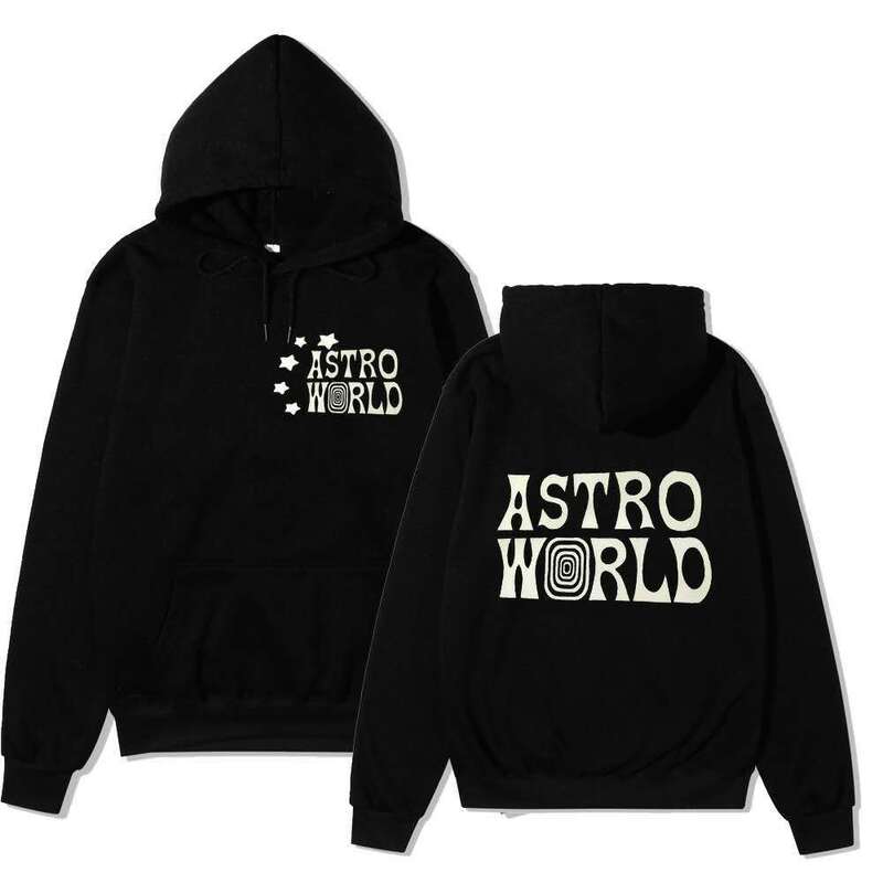 TRAVIS SCOTT ASTROWORLD printed hoodie fashion men and women fleece sweater jacket jacket