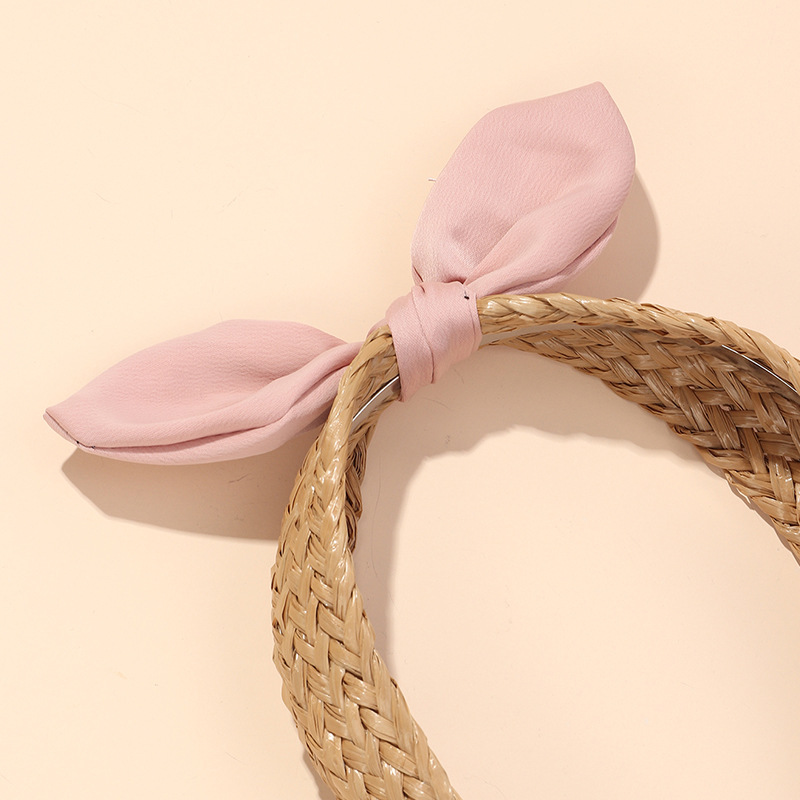 Korean New Grass Braided Cute Bow Wild Hairpin Ladies Hairband   For Women display picture 2