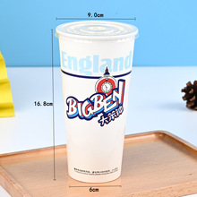 一次奶茶纸杯22盅司广告印刷大杯咖啡杯冷热通用外卖打包杯定 制