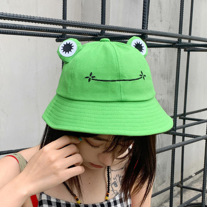 Cartoon Green Frog Breathable Fisherman Hat display picture 5