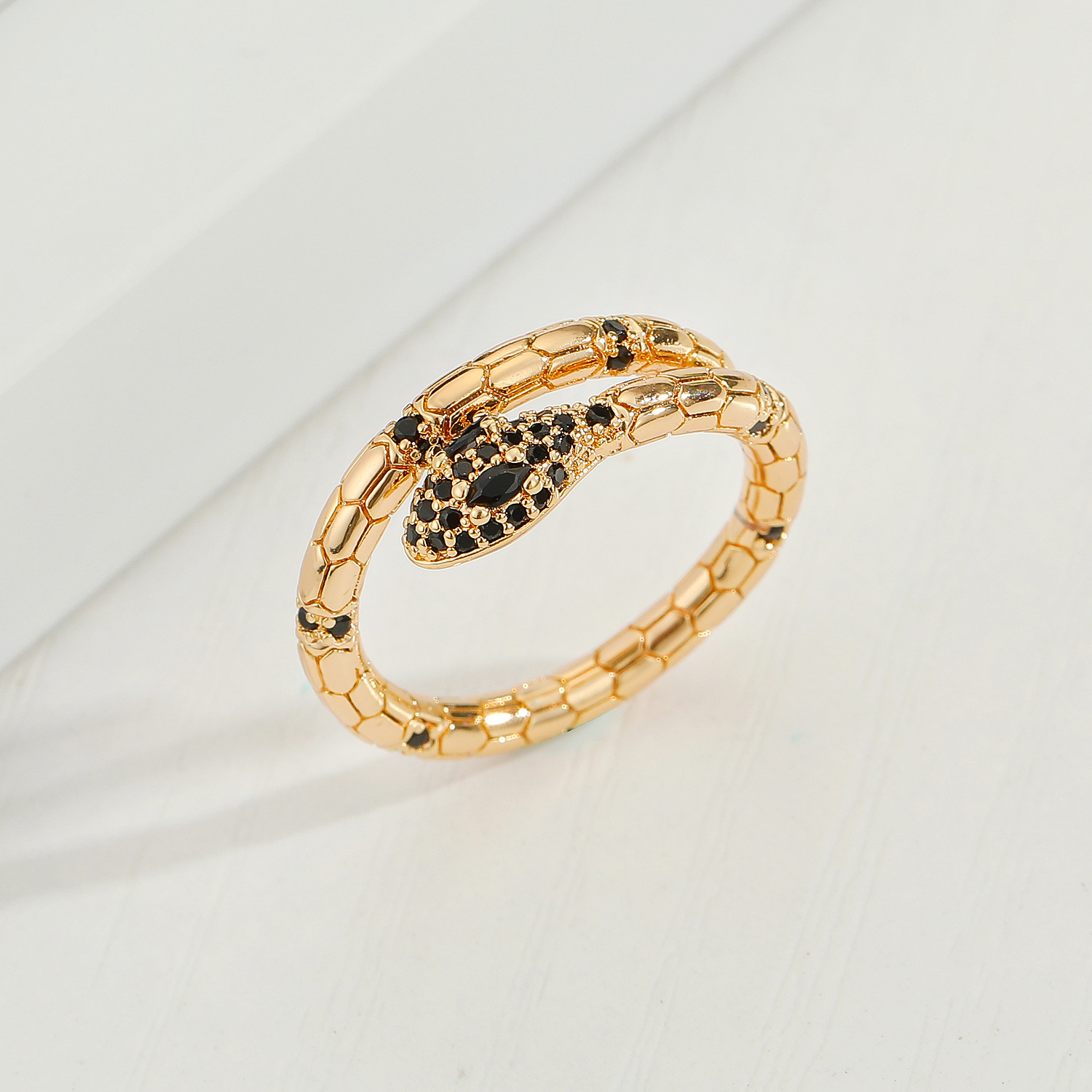 Zircon  Cobra Diamond Snake Adjustable Ring New Color Zirconium Snake Ring Wholesale display picture 2