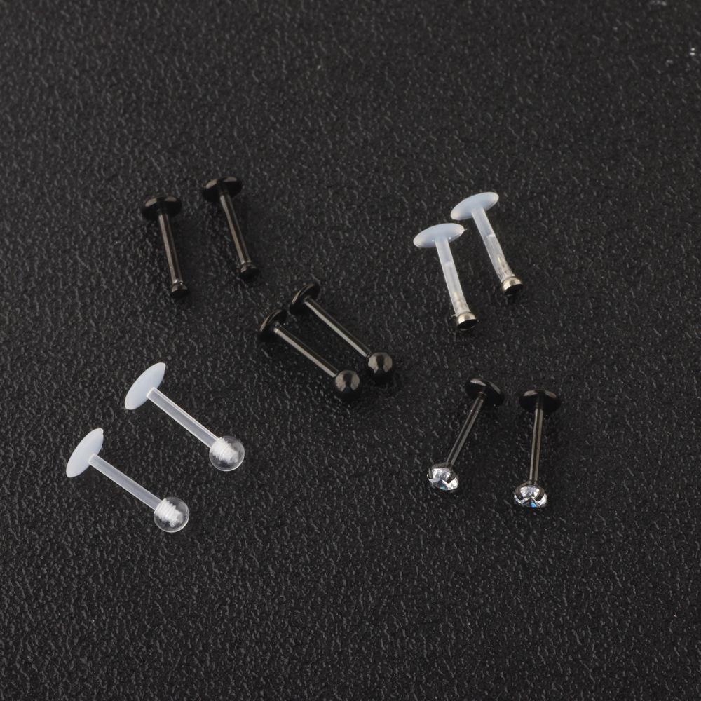 Labret piercing jewelry detail image