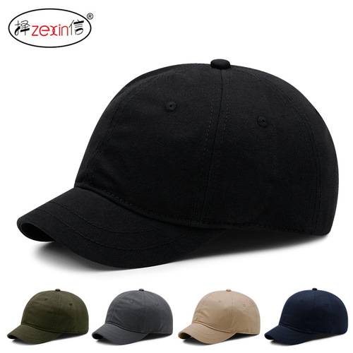 Simple short brim solid color street baseball cap spring and summer men and women sun visor outdoor leisure equestrian hat short brim peaked cap
