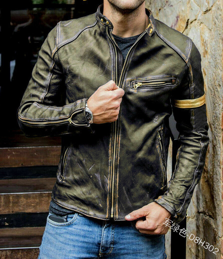 Men S Men S Leather Jacket Men S Teen Collar Pedesh Male Locomotive Leather Jacket