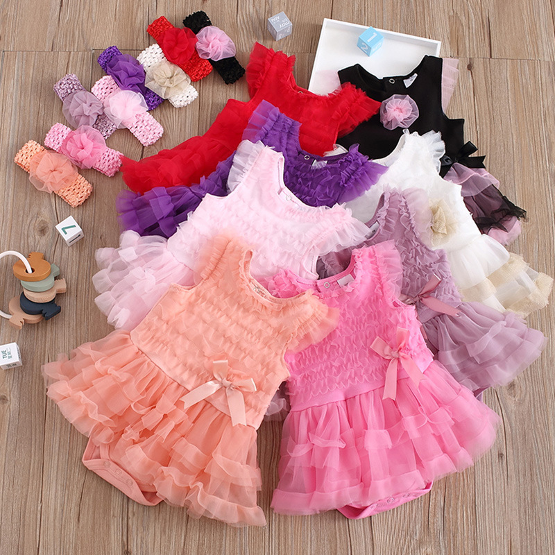 Vestido De Verano Para Niñas De 0 A 1 Año De Edad, Hilo De Red De Cumpleaños Para Bebés, Vestido De Primer Año, Vestido Esponjoso display picture 1