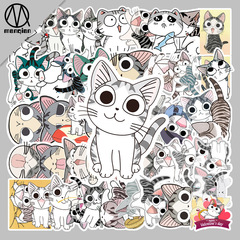 53 Cheesy Cat Kitten Cartoon Cute Creative Private Cat Luggage Refrigerator Notebook Stationery Stickers