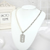 Accessory from pearl, blade, pendant, necklace, European style, suitable for import, simple and elegant design, wholesale