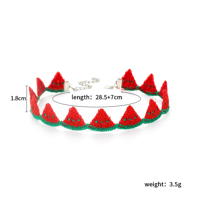 Korea Sweet Fruit Polyester Ethnic Style Pineapple Choker Short Wild Clavicle Chain Necklacepicture1