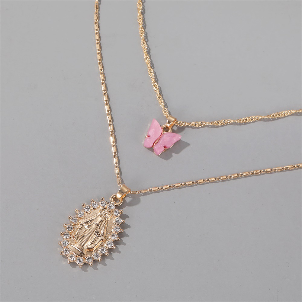 Long-style Cherry Sweater Chain 4-layer Love Necklace Bohemia Love Multilayer Necklace display picture 9