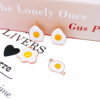 Factory direct sales oil pendant egg poached egg breakfast egg DIY jewelry alloy earrings