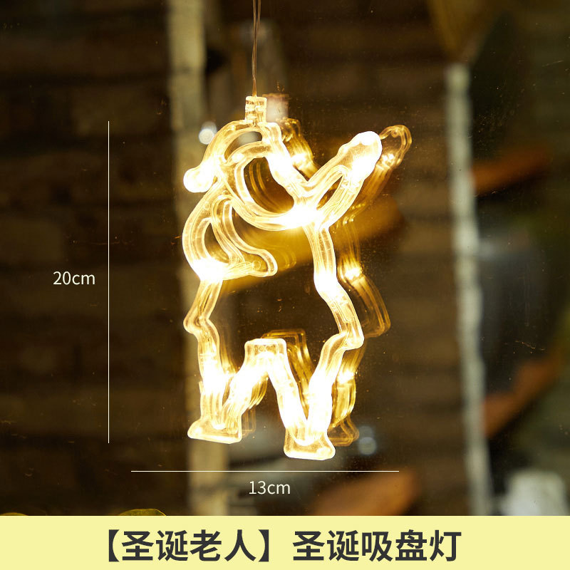 Navidad Lámpara decorativa tienda ventana de cristal lámpara colgante vacaciones atmósfera diseño lámpara de succión campana pequeña joyería colgante