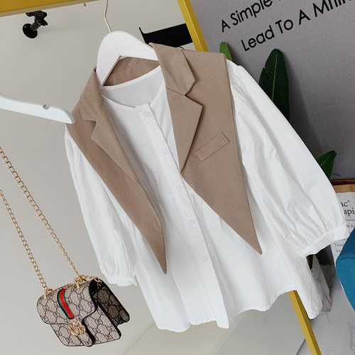 Parent-child spring clothing  spring mother-daughter clothing girls loose casual suit shawl shirt skirt suit 2-piece set