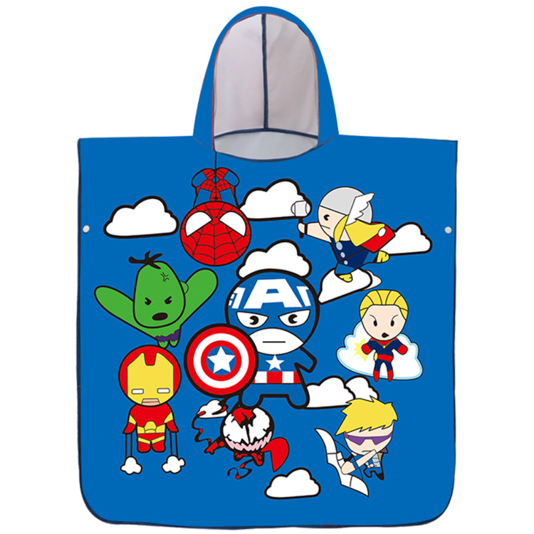Toalla de baño para niños capa de dibujos animados con capucha bebé absorbente de secado rápido albornoz de natación niño playa toalla de playa portátil