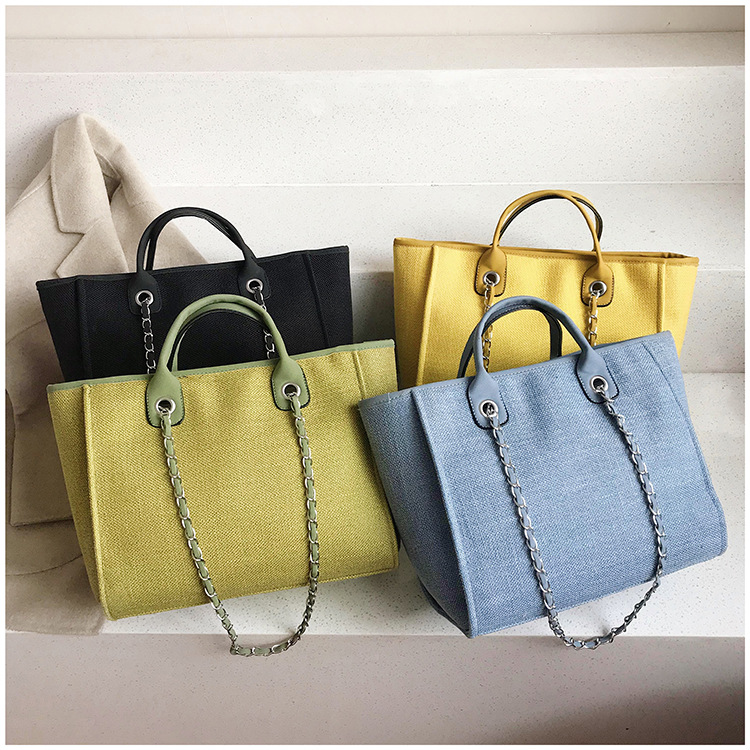 Yuezi Foreign Trade 2024 New European and American Bucket Women's Bag Large Capacity Portable Single Shoulder Diagonal Chain Tote Bag_voghion.com