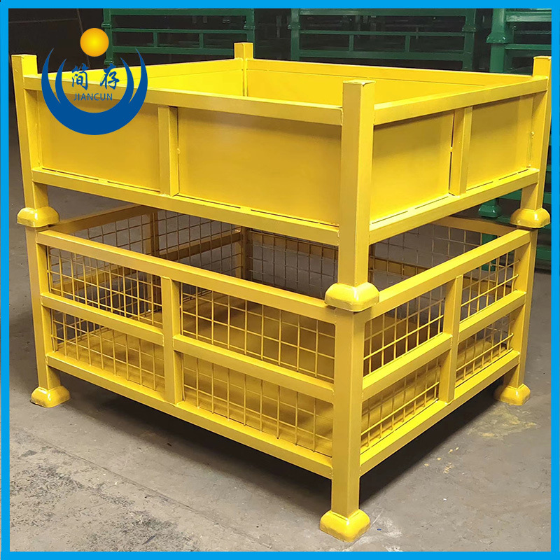 金属可折叠堆垛周转箱 金属板箱 汽车零部件存储料箱网格箱可定制