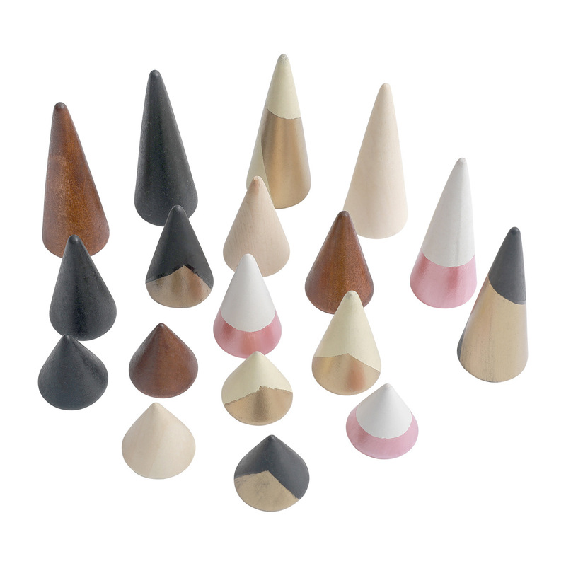 Creative Log Cone Ring Display Stand Ring Holder Ring Bracket Jewelry Storage Rack Cabinet Single Price