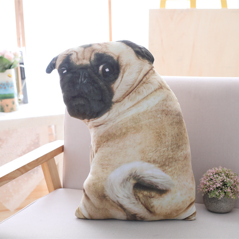 Simulación 3D en forma de almohada piel de arena manchada perro cojín de peluche siesta Oficina extraíble lavable Golden Retriever almohada animal