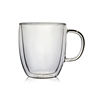 High -borosilic glass double -layer coffee cup with tea cup with lid office water cup water cup with handle tea cup