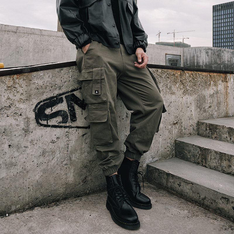 2021 Street Overalls Men's Trendy Brand Loose Casual Ankle-length Pants Korean-style Trendy Ankle-length Pants Multi-pocket Trendy Pants 2021 Street Overalls Men's Trendy Brand Loose Casual Ankle-length Pants Korean-style Trendy Ankle-length Pants Multi-pocket Trendy Pants