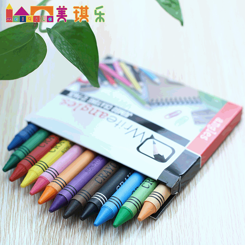定制益智儿童绘画蜡笔套装 幼儿园学生美术涂色蜡笔 10支彩色蜡笔