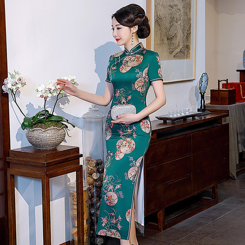 Chinese Dress Qipao for women long cheongsam for performance ress with large size Robes chinoises