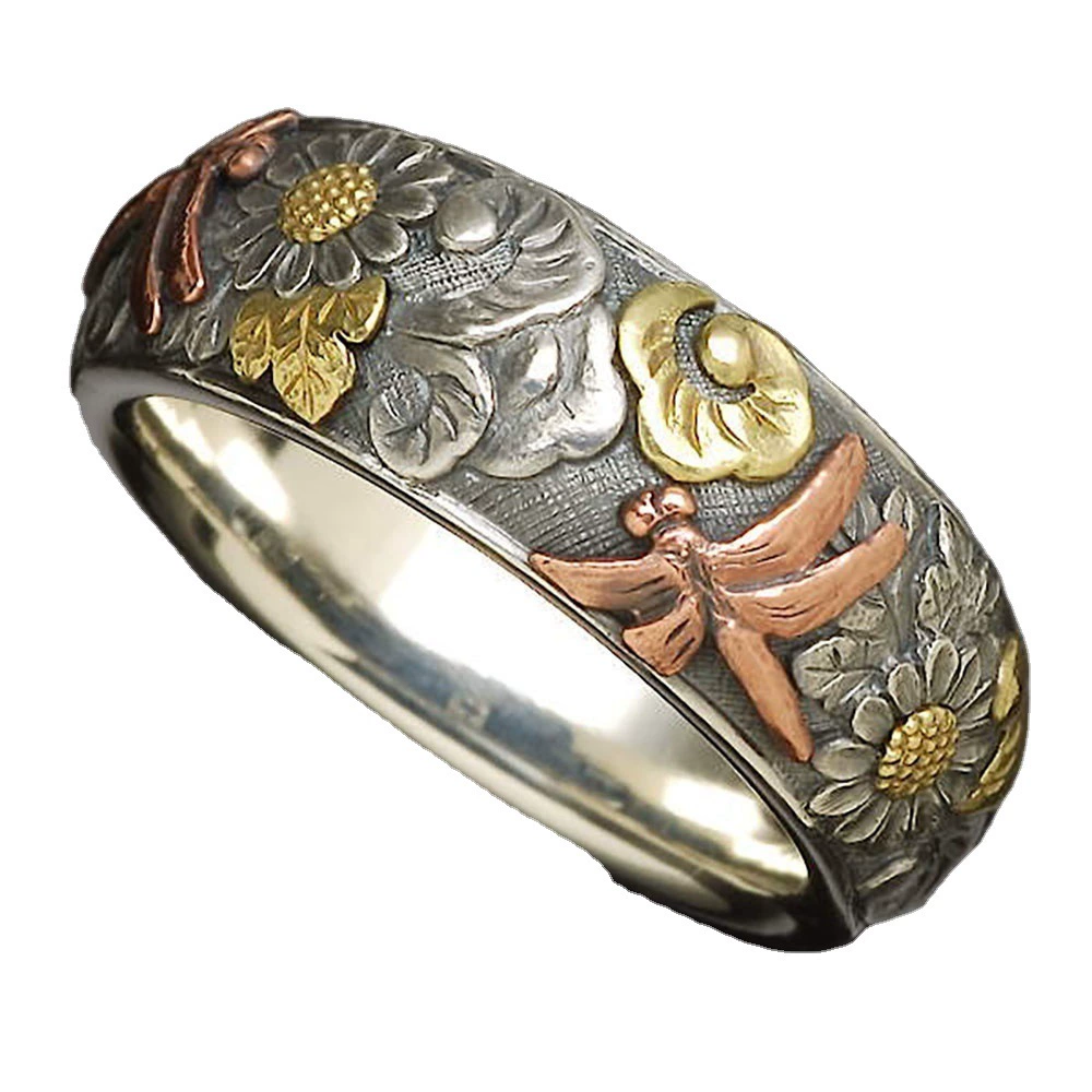 (Cross-border trading), retro ring, wish, European style, flowered, direct factory sales