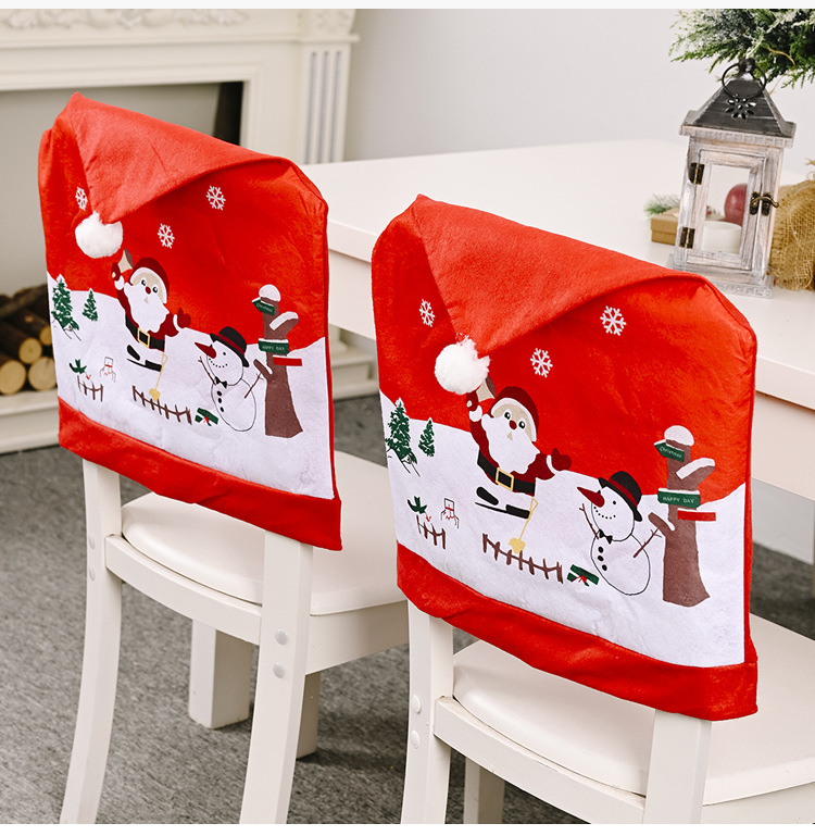 Christmas Decorations Creative Non-woven Old Man Snowman Chair Cover display picture 6